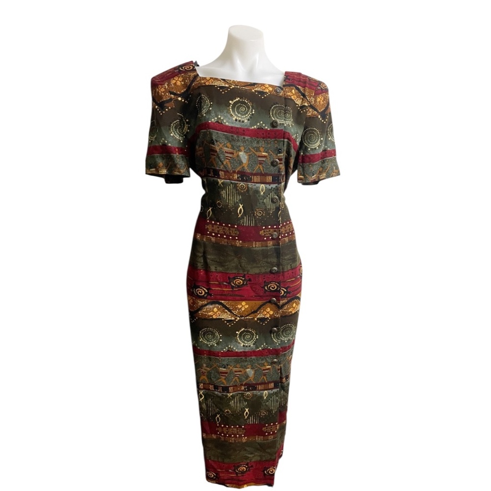 Vintage Tribal Print Dress